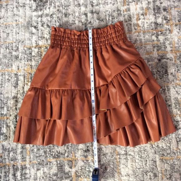 Rochelle Behrens Brown Mini Skirt - Picture 3 of 6